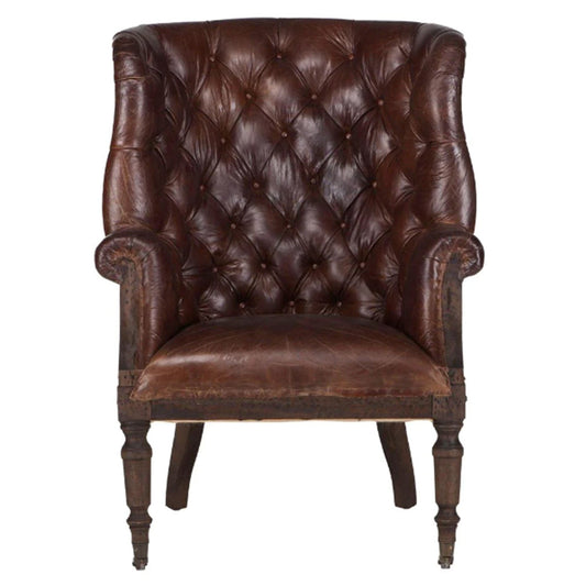  Charles Leather Tall Armchair 