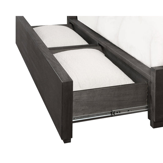  Oxford Upholstered Platform Storage Bed with Footboard Storage 